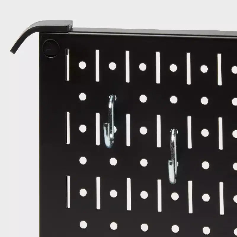 16" Square Metal Pegboard - Brightroom™: Wall & Garage Storage Organizer, Carbon Steel, Black, 100 lb Capacity