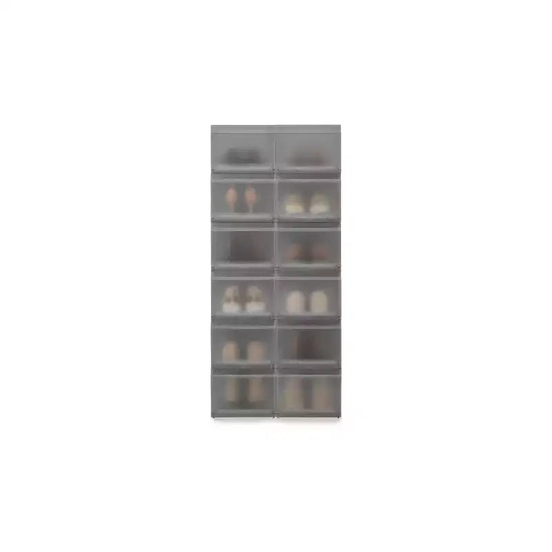 Joseph Joseph 6pk Shoe Case Premium Shoe Storage Box with Slide-Out Shoe Tray: Polypropylene Frame, Off-White, Holds 6 Pairs
