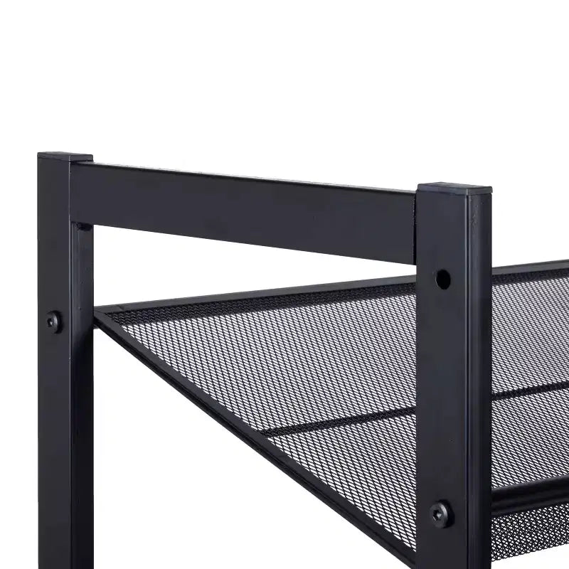 Organize It All 3 Tier Shoe Rack Organizer with Mesh Black: Iron Frame, Holds 12 Pairs, Freestanding, 29" W x 24.4" D x 12" H