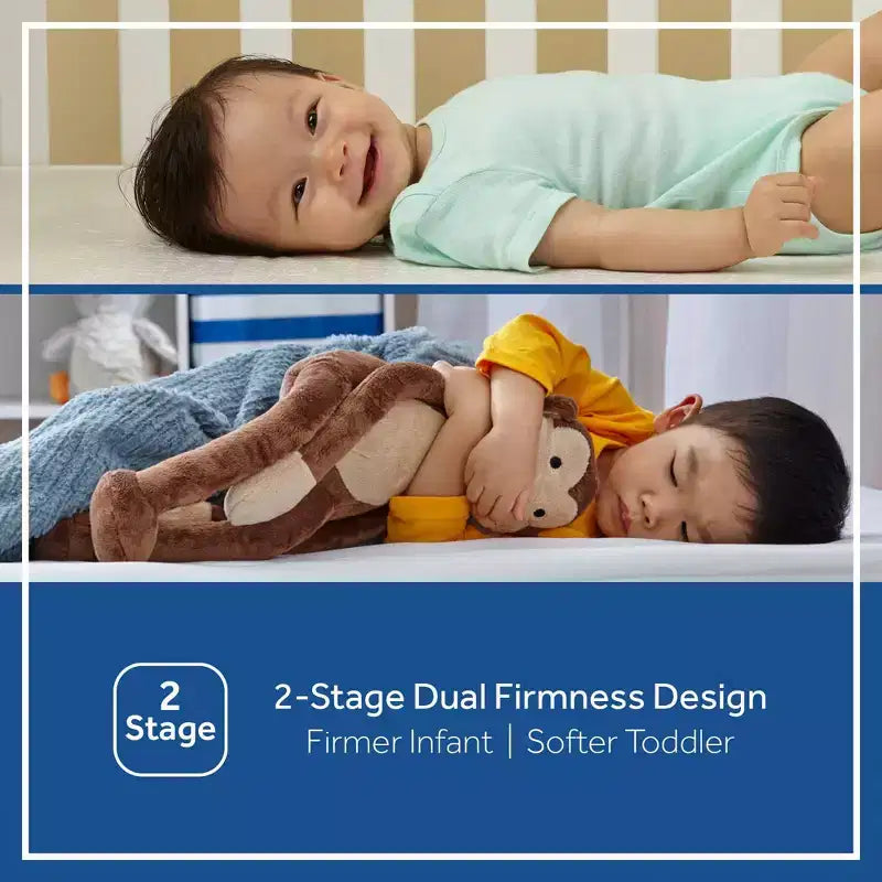 Sealy Refresh Breathable Knit Crib 6" Foam Mattress - White: Firm Side/Soft Side, Hypoallergenic, Waterproof Cover