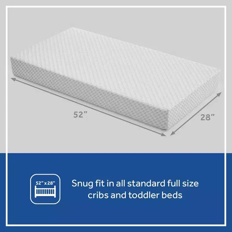 Sealy Refresh Breathable Knit Crib 6" Foam Mattress - White: Firm Side/Soft Side, Hypoallergenic, Waterproof Cover
