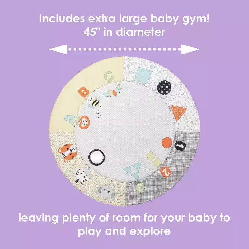 Baby Trend Play Suite 3-in-1 Quick-Fold Playard with Baby Gym - Quartz Stone: Maximum Weight Capacity 30 lbs, Polyester Fill, Steel Frame