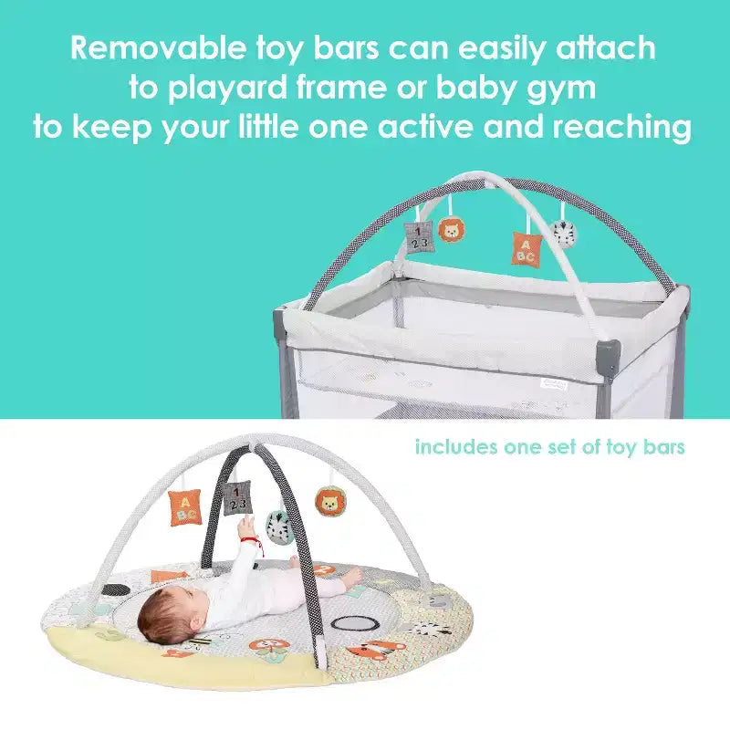 Baby Trend Play Suite 3-in-1 Quick-Fold Playard with Baby Gym - Quartz Stone: Maximum Weight Capacity 30 lbs, Polyester Fill, Steel Frame