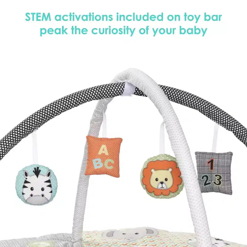 Baby Trend Play Suite 3-in-1 Quick-Fold Playard with Baby Gym - Quartz Stone: Maximum Weight Capacity 30 lbs, Polyester Fill, Steel Frame