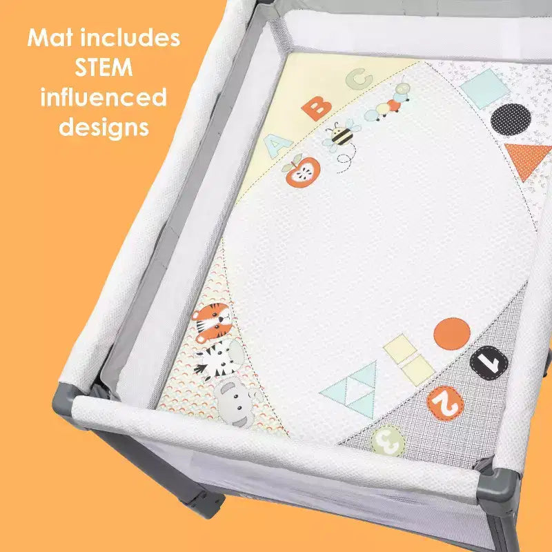Baby Trend Play Suite 3-in-1 Quick-Fold Playard with Baby Gym - Quartz Stone: Maximum Weight Capacity 30 lbs, Polyester Fill, Steel Frame