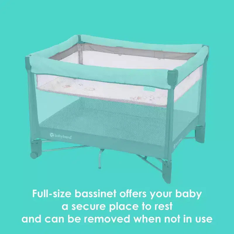 Baby Trend Play Suite 3-in-1 Quick-Fold Playard with Baby Gym - Quartz Stone: Maximum Weight Capacity 30 lbs, Polyester Fill, Steel Frame