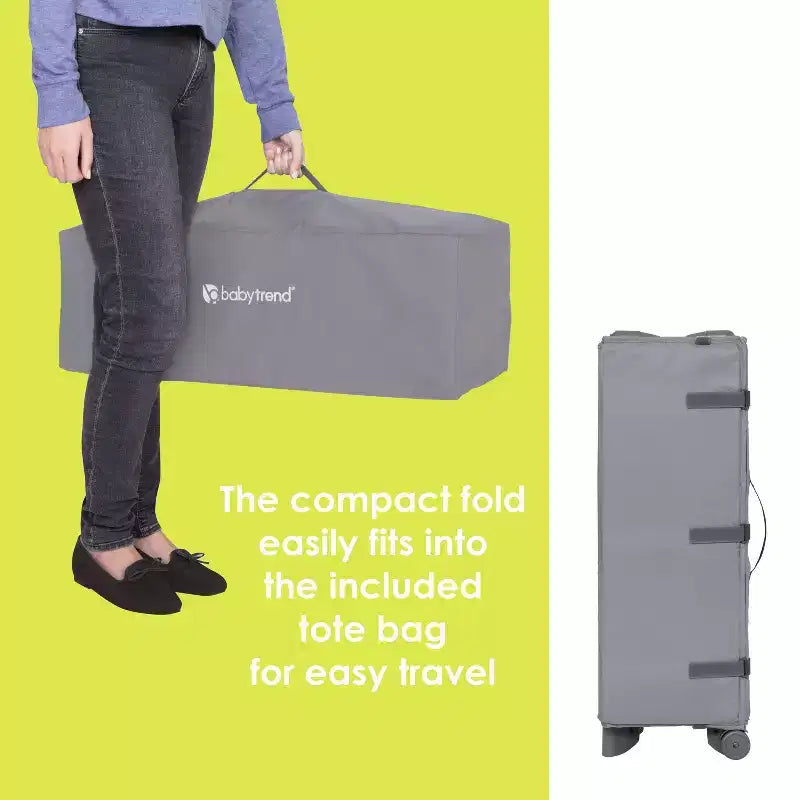 Baby Trend Play Suite 3-in-1 Quick-Fold Playard with Baby Gym - Quartz Stone: Maximum Weight Capacity 30 lbs, Polyester Fill, Steel Frame