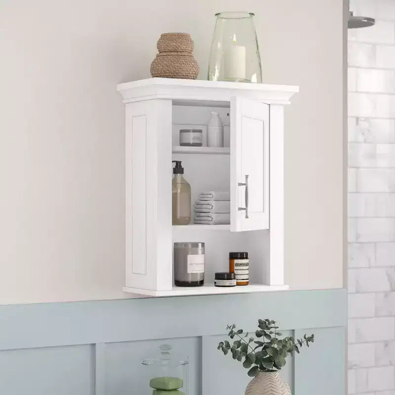RiverRidge Home Somerset Single Door Bathroom and Laundry Wall Mount Storage Medicine Cabinet White
