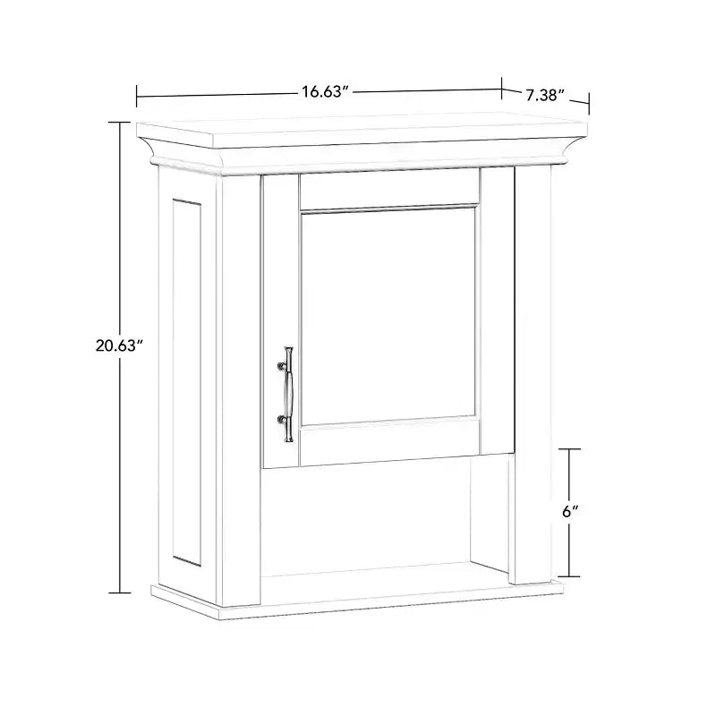 RiverRidge Home Somerset Single Door Bathroom and Laundry Wall Mount Storage Medicine Cabinet White