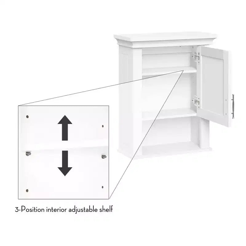 RiverRidge Home Somerset Single Door Bathroom and Laundry Wall Mount Storage Medicine Cabinet White
