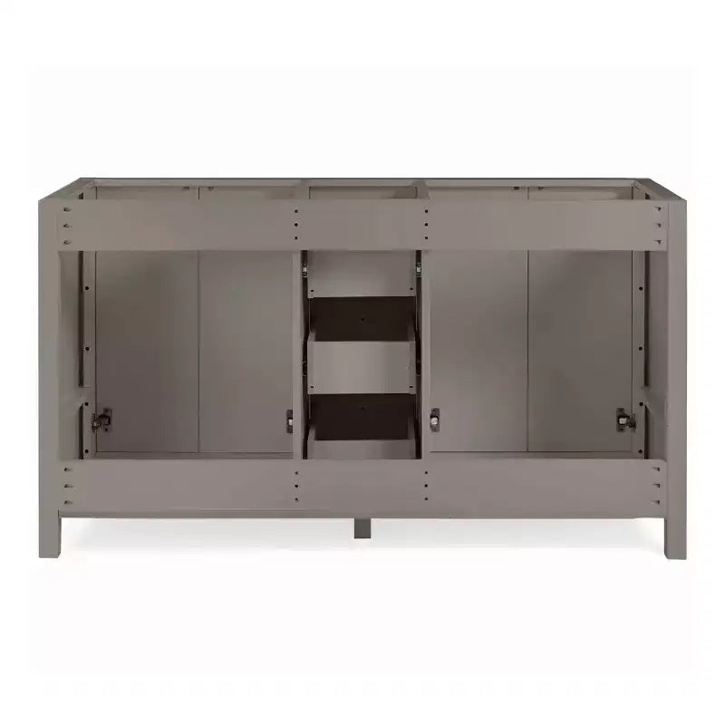 Alaterre Furniture Williamsburg 60 in. Double Sink Bathroom Vanity - Freestanding Cabinet Without Top, Gray