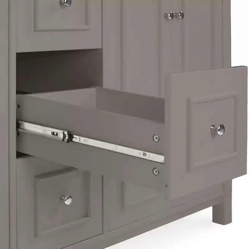 Alaterre Furniture Williamsburg 60 in. Double Sink Bathroom Vanity - Freestanding Cabinet Without Top, Gray