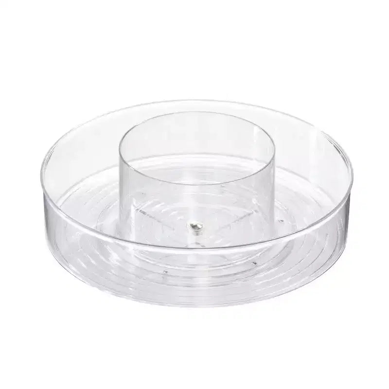 iDESIGN Linus Plateau tournant de rangement en plastique transparent : Meuble de rangement de salle de bain rotatif
