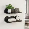12" Wavy Wall Shelf 2pk Black - Room Essentials™