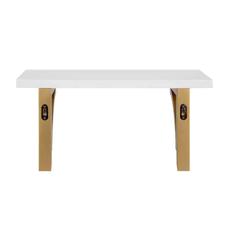 18" Corblynd Traditional Wood Wall Shelf White - Kate & Laurel All Things Decor: MDF Floating Storage, Easy to Install