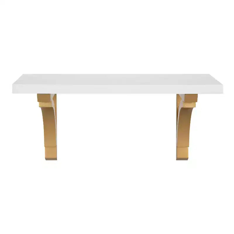 18" Corblynd Traditional Wood Wall Shelf White - Kate & Laurel All Things Decor: MDF Floating Storage, Easy to Install