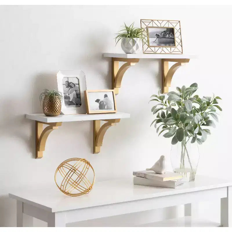 18" Corblynd Traditional Wood Wall Shelf White - Kate & Laurel All Things Decor: MDF Floating Storage, Easy to Install