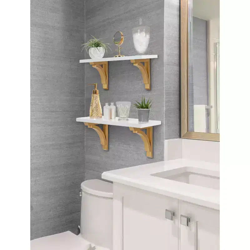 18" Corblynd Traditional Wood Wall Shelf White - Kate & Laurel All Things Decor: MDF Floating Storage, Easy to Install
