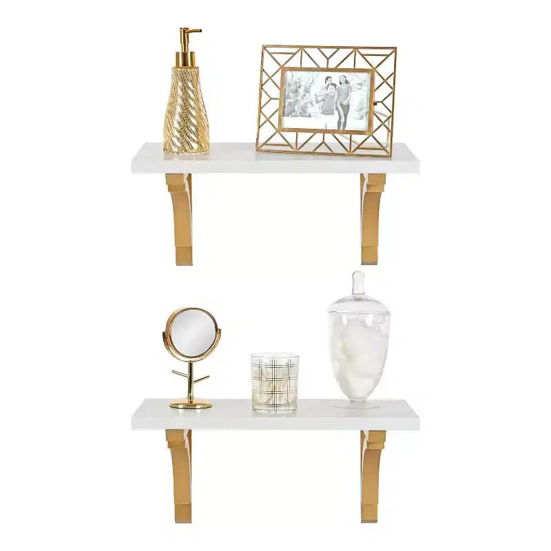18" Corblynd Traditional Wood Wall Shelf White - Kate & Laurel All Things Decor: MDF Floating Storage, Easy to Install
