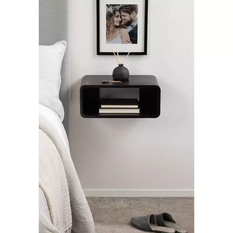 Kate & Laurel All Things Decor 18"x10" Deguara Floating Shelf Black