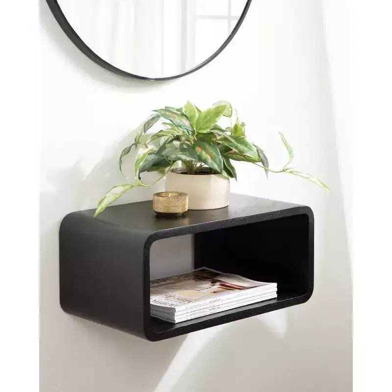 Kate & Laurel All Things Decor 18"x10" Deguara Floating Shelf Black
