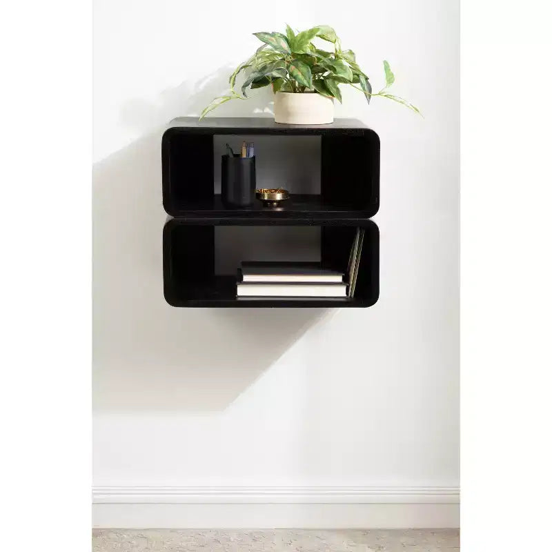 Kate & Laurel All Things Decor 18"x10" Deguara Floating Shelf Black