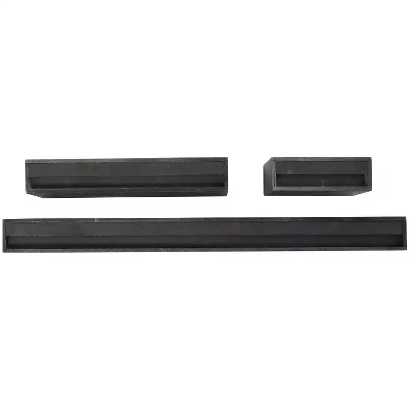 Set of 3 Wood Wall Shelves Black: CosmoLiving by Cosmopolitan, Modern Floating Shelf Set