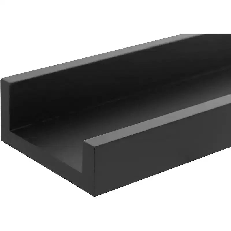 Kiera Grace (Set of 4) 23" Drea Wall Shelves Black: Modern Floating Storage, Decorative MDF Composite