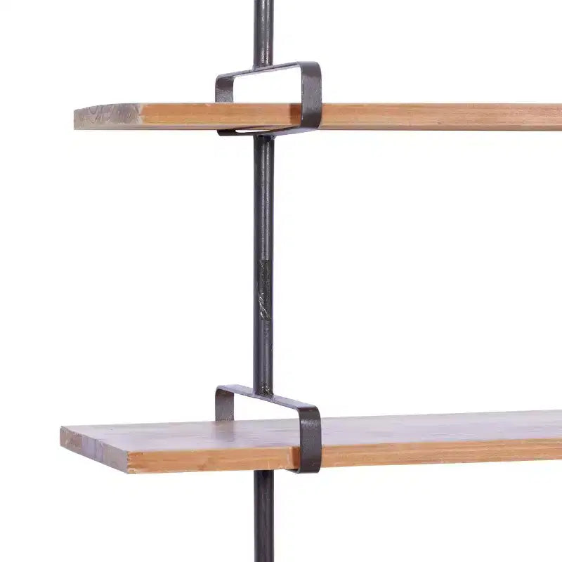 38"x38" Wood 3 Level Wall with Metal Brackets Brown - Olivia & May: Industrial Style, No Assembly Required