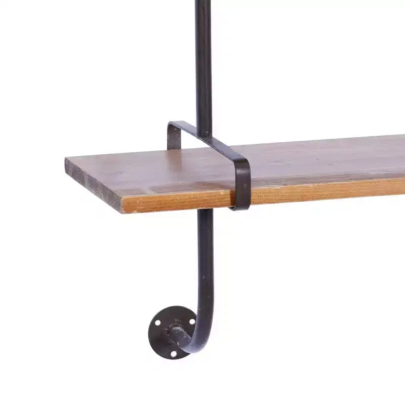 38"x38" Wood 3 Level Wall with Metal Brackets Brown - Olivia & May: Industrial Style, No Assembly Required