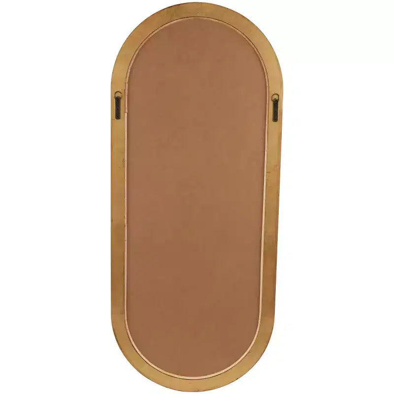 51"x22" Wooden Oval Wall Mirror with Dimensional Carved Frame Brown - Olivia & May