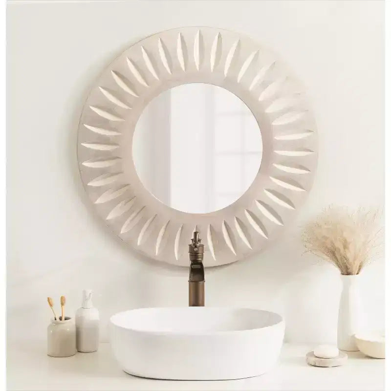 Kate & Laurel All Things Decor 26"x26" Usra Carved Wood Mirror