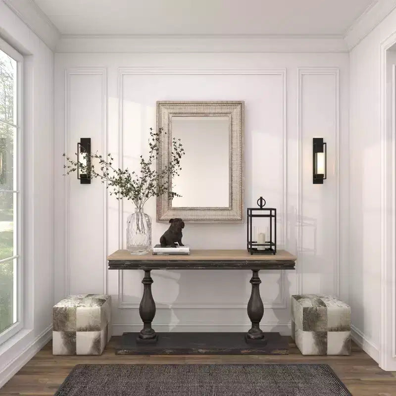 Olivia & May Metal Intricately Carved Wall Mirror Brown: Farmhouse Style, Iron Frame, No Assembly Required
