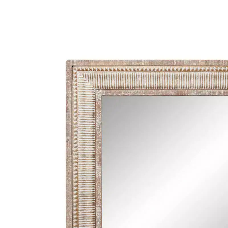Olivia & May Metal Intricately Carved Wall Mirror Brown: Farmhouse Style, Iron Frame, No Assembly Required