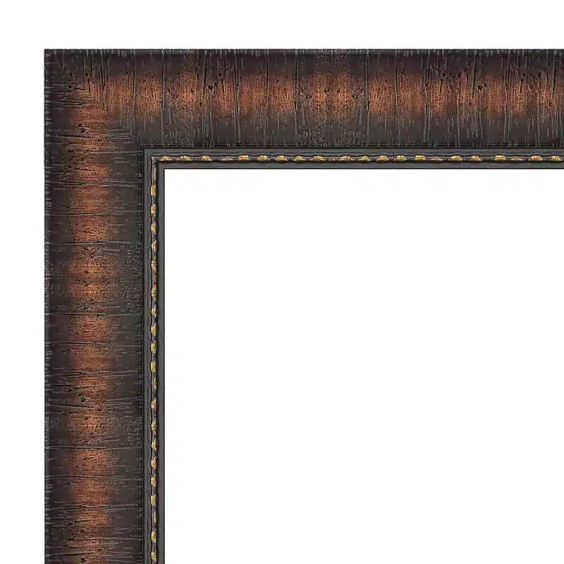 Amanti Art 28"x64" Non-Beveled Full Length Floor Leaner Caleb Brown Framed Mirror: Rustic Farmhouse Style, Polystyrene Frame