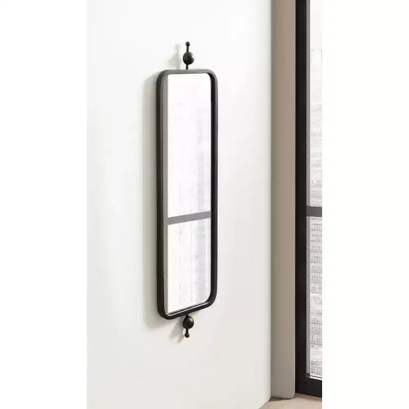 Kate & Laurel All Things Decor 9"x36" Kasota Slim Rectangle Mirror Metal Black