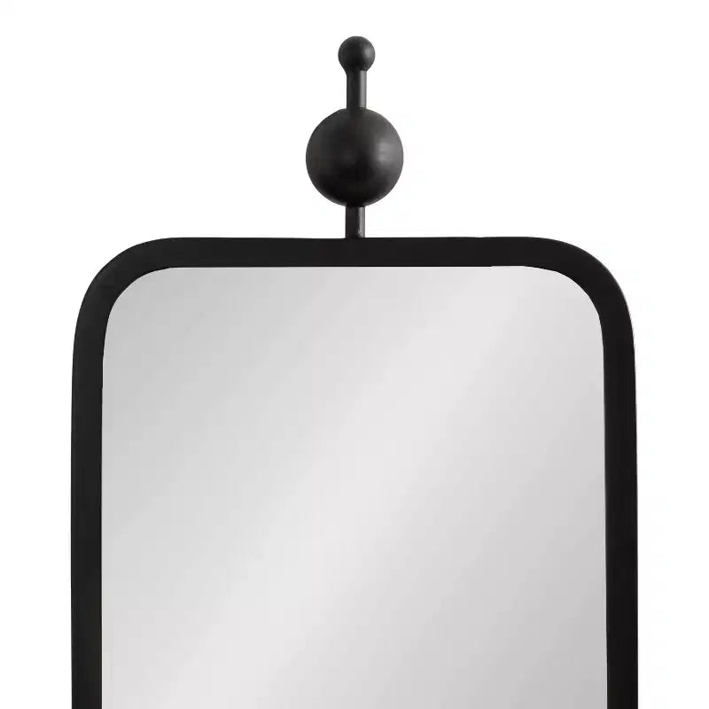 Kate & Laurel All Things Decor 9"x36" Kasota Slim Rectangle Mirror Metal Black
