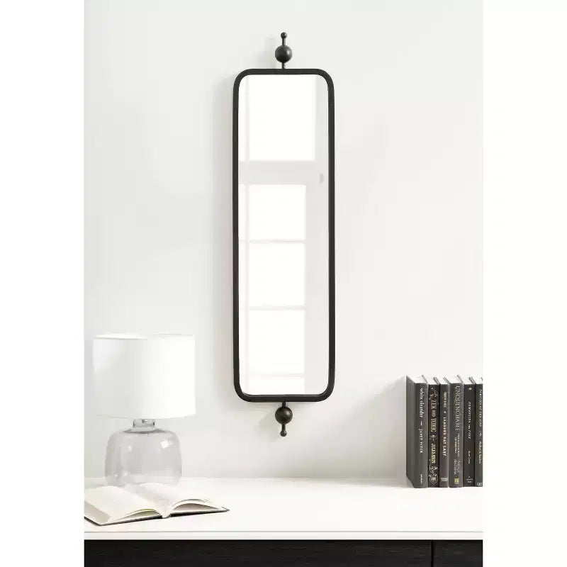 Kate & Laurel All Things Decor 9"x36" Kasota Slim Rectangle Mirror Metal Black