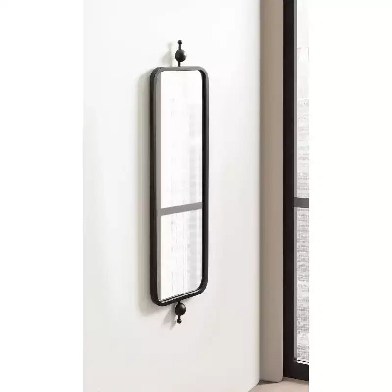 Kate & Laurel All Things Decor 9"x36" Kasota Slim Rectangle Mirror Metal Black