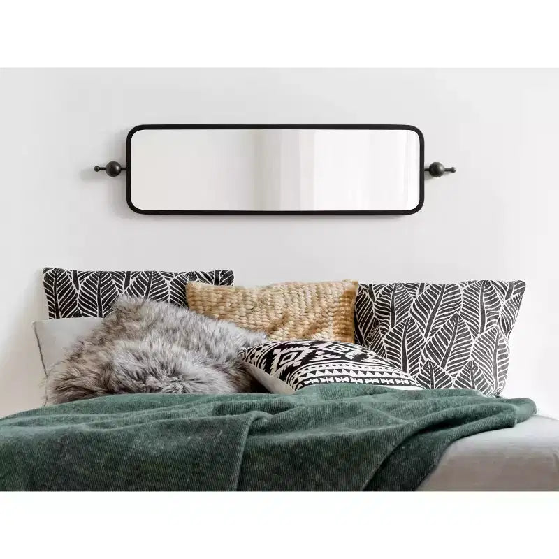 Kate & Laurel All Things Decor 9"x36" Kasota Slim Rectangle Mirror Metal Black