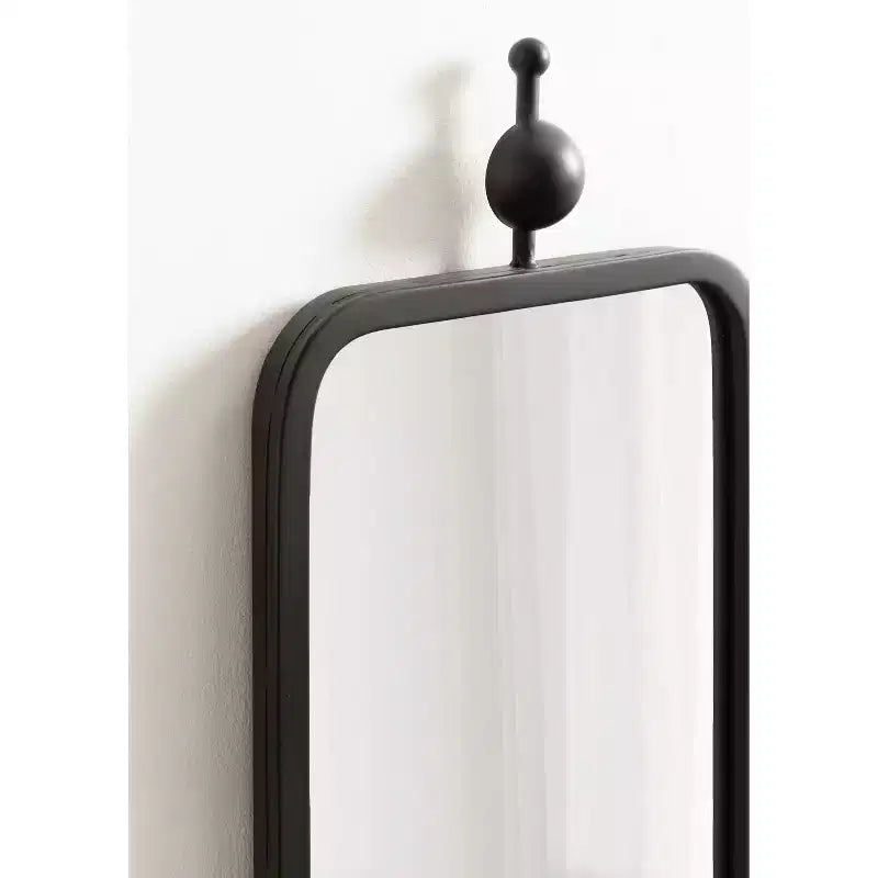 Kate & Laurel All Things Decor 9"x36" Kasota Slim Rectangle Mirror Metal Black