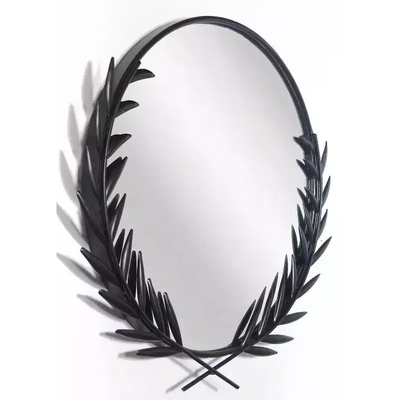 22"x21" Emperor Wall Mirror Black - Infinity Instruments: Grecian Iron Frame, No Assembly Required