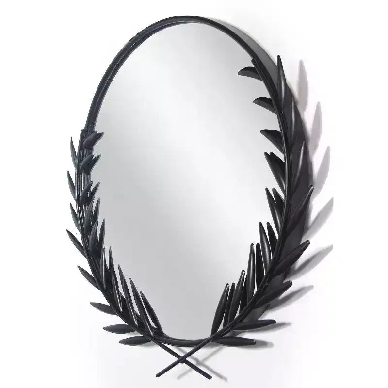 22"x21" Emperor Wall Mirror Black - Infinity Instruments: Grecian Iron Frame, No Assembly Required