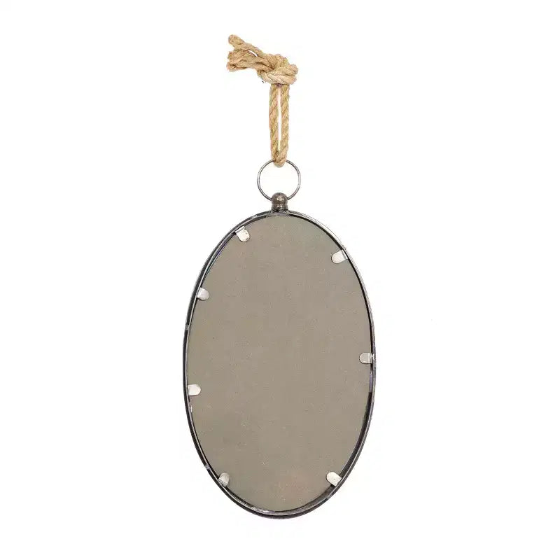 Set of 5 Metal Wall Mirrors with Hanging Rope Gray - Olivia & May