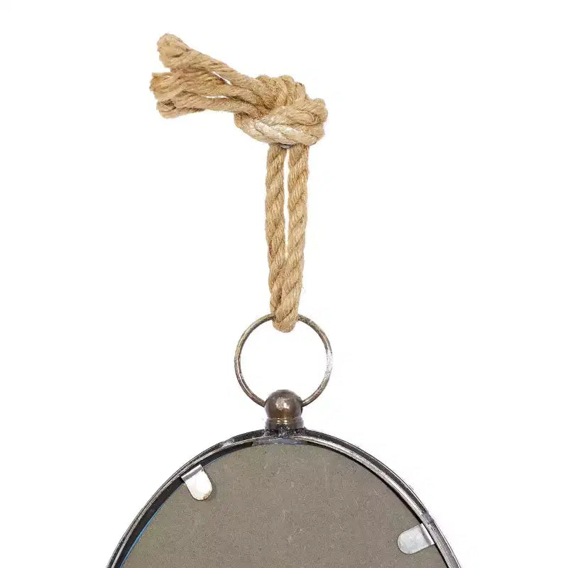 Set of 5 Metal Wall Mirrors with Hanging Rope Gray - Olivia & May