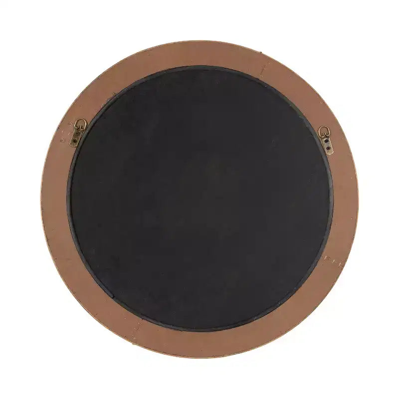 Kate & Laurel All Things Decor 26"x26" Laalima Woven Round Mirror Rustic Brown