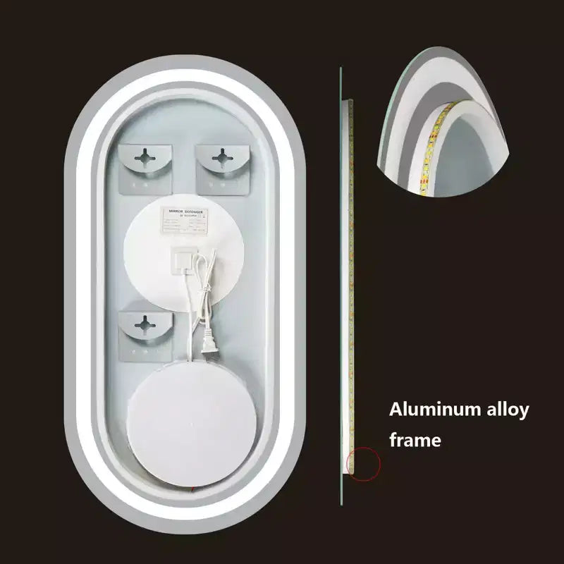 WallBeyond 15.75"x31.5" Oval LED Vanity Mirror Clear