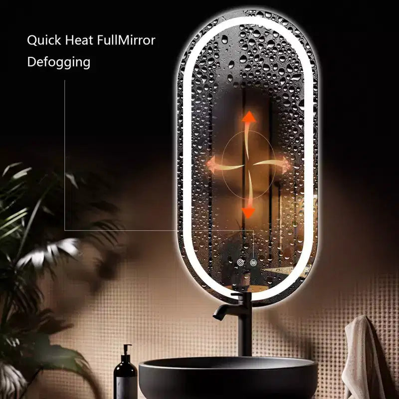 WallBeyond 15.75"x31.5" Oval LED Vanity Mirror Clear