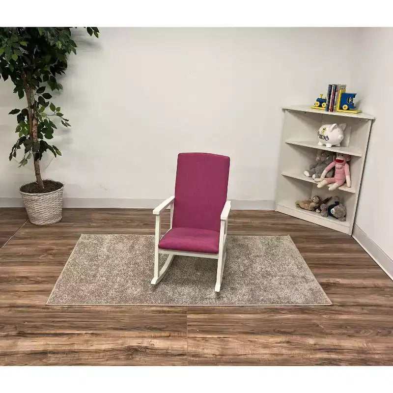 Kids' Rocking Chair with Fully Upholstered and Seat Back Pink - Gift Mark: Toddler Accent Chair, Wood Frame, Kids Furniture
