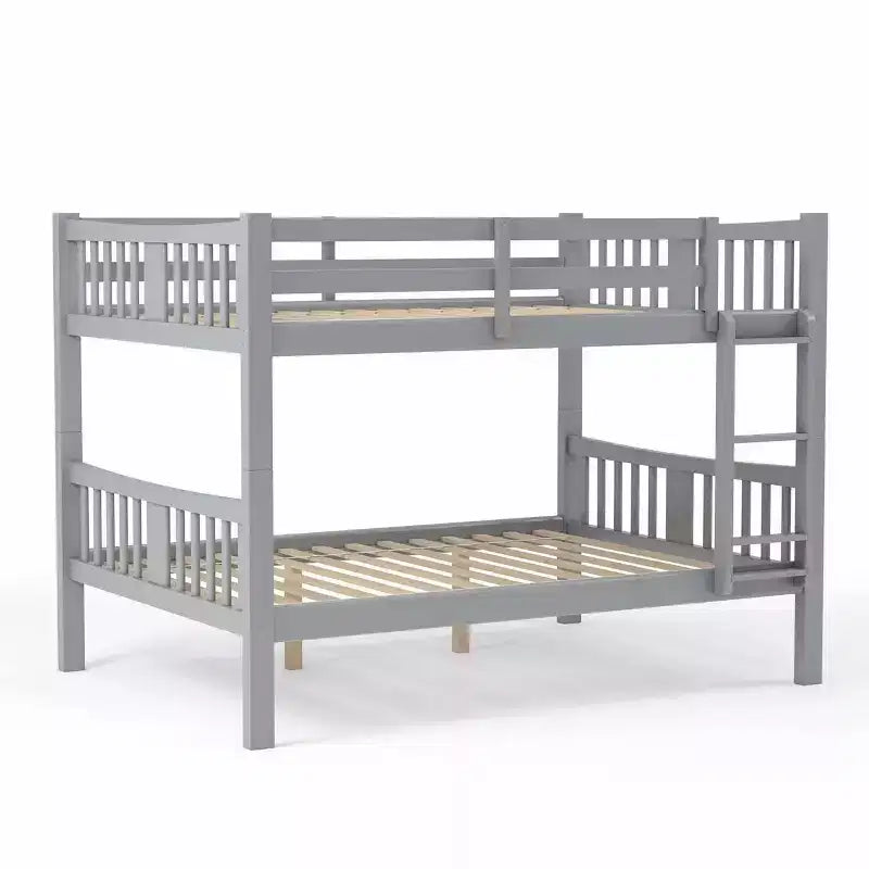 Twin Over Twin Kids' Clare Bunk Bed Gray - ioHOMES: Built-In Guard Rails & Ladder, Wood Veneer, Transitional Style